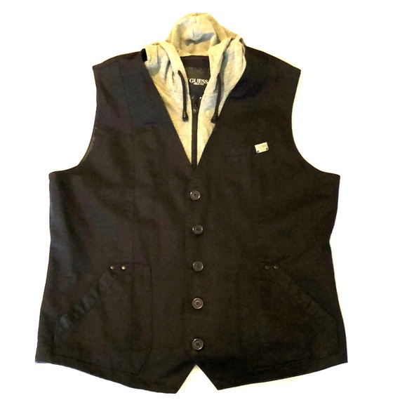 Men’s Hoodie Vest by Guess - Picture 1 of 5